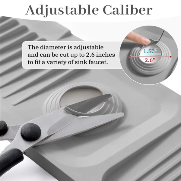 17.7 inch Silicone Draining Mat for Kitchen Sink Splash Guard Behind Faucet - Image 2